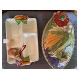 Vegetable bowl, plate