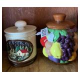 (2) pottery cookie jars