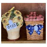 (2) Pottery cookie jars