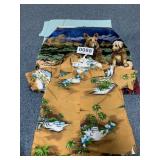 Twin top sheet, small youth Hawaiian Shirt, bag