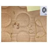 (14K) bracelet/earrings, (10K) necklace/earrings