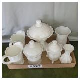 (7) Milk glass dishes