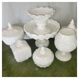 (7) Milk glass dishes