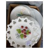 Milk glass plates (Hand Painted)