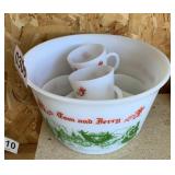Tom and Jerry punch bowl with glasses
