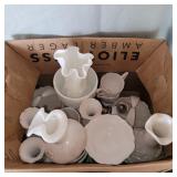 (17) Milk glass dishes