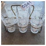 Vintage glasses with holder