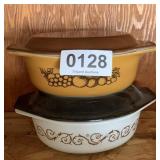 (2) Pyrex covered dishes