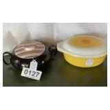 Pyrex dish and vintage covered dish