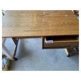 One drawer desk on wheels