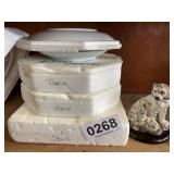 Collectors plates, tiger figurine