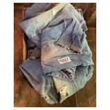 Box of blue jeans