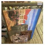 Framed metal wall decor, pictures