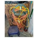 Extension cords and stool