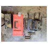 (6) C clamps & (2) toolboxes