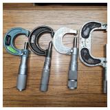 (4) Micrometers, tape measure,  o-rings and more