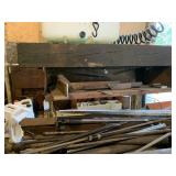 Metal shelf and misc metal rods & more