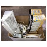 Clamp lights, lightbulbs, registers