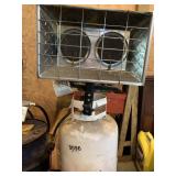 Propane tank and heater attachment