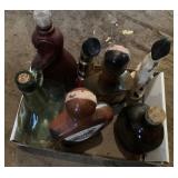Whiskey decanters, aftershave bottles
