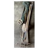 Shovel, pitch fork, hoe, rake and more