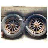 (2) Wood Spoke Wheels