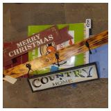 Coat hanger, game and signs