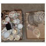 Tea pots, cups, glass serving dishes and more
