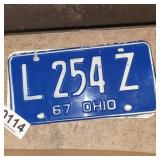 (2) Matching License plates (1967 OH)