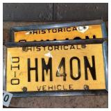 (2) Ohio Historical license plates in covers
