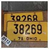 (2) License plates (71 OH)
