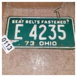 (2) Matching License plates (1973 OH)