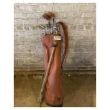 Golf clubs, fishing pole