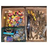 Wrench, wire covers, light bulbs