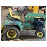 John Deere 318 tractor, (2) blade decks