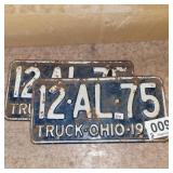 (2) Matching License plates (1958 OH)