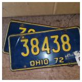 (2) Matching License plates (1972 OH)