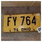 (2) Matching License plates (1971 OH)