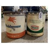 Texaco and Mobile tin cans