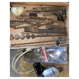 Electric drill, drill bits, more