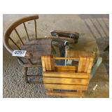 Childrens chair, wood movers