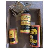 Dr. Hess worm powder, chick tablets, ornament