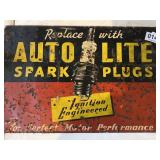 Auto Lite Spark Plug metal sign