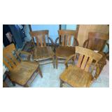 (5) Vintage Oak arm chairs
