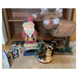 Wooden Reindeer , Santa and decor