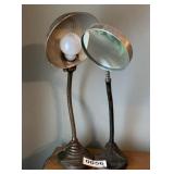 Lamp and magnifying glass