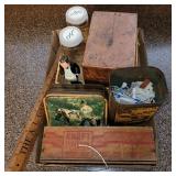 Garber ruler (Ashland, OH), Kraft cheese box, more