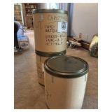 (3) empty cardboard containers w/ tin lids