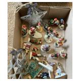 Christmas figurines, tin ornaments