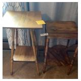 Pair wooden lamp stands